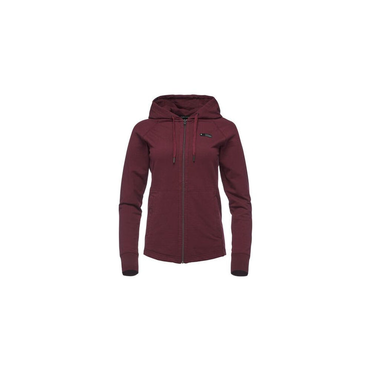 W - BASIS FULL ZIP HOODY - Bordeaux - Black Diamond